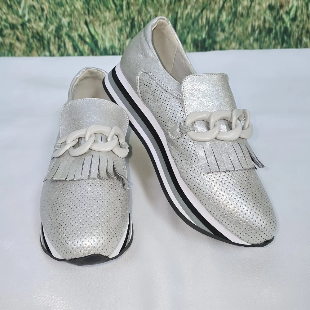COCONUTS by Matisse Bess Metallic EVA Platform Loafer Sneaker Hybrid Size 7